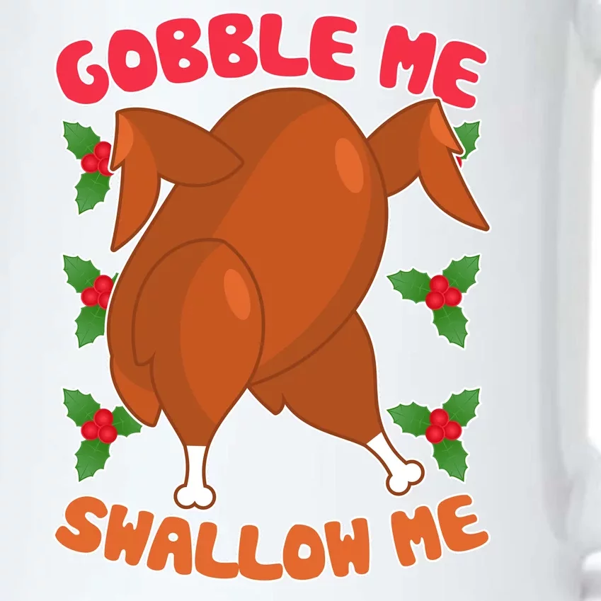 Gobble Me Swallow Me Dancing Turkey Black Color Changing Mug