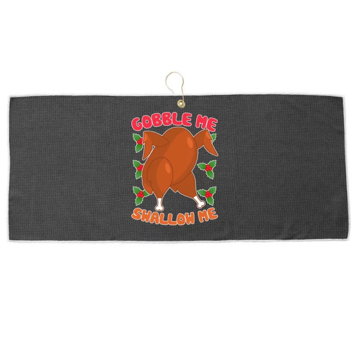 Gobble Me Swallow Me Dancing Turkey Large Microfiber Waffle Golf Towel