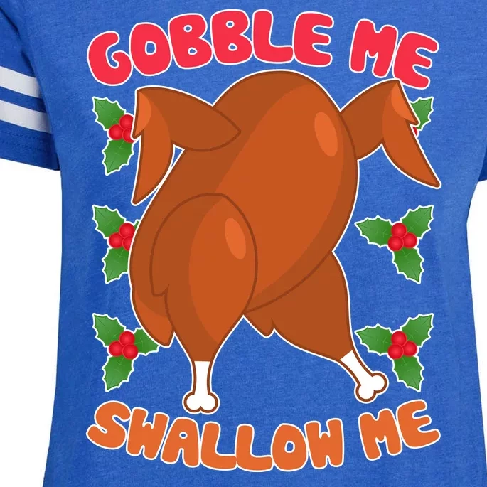 Gobble Me Swallow Me Dancing Turkey Enza Ladies Jersey Football T-Shirt