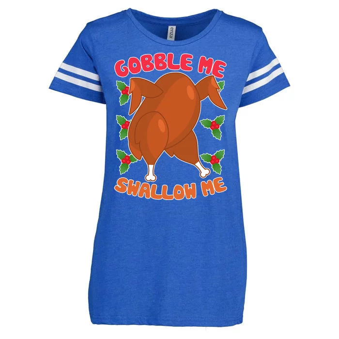 Gobble Me Swallow Me Dancing Turkey Enza Ladies Jersey Football T-Shirt