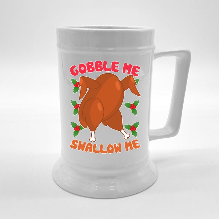 Gobble Me Swallow Me Dancing Turkey Front & Back Beer Stein