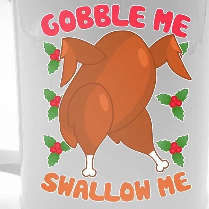 Gobble Me Swallow Me Dancing Turkey Front & Back Beer Stein