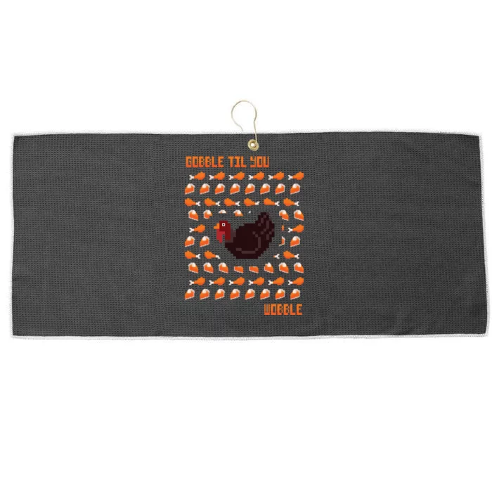 Gobble Til You Wobble Large Microfiber Waffle Golf Towel