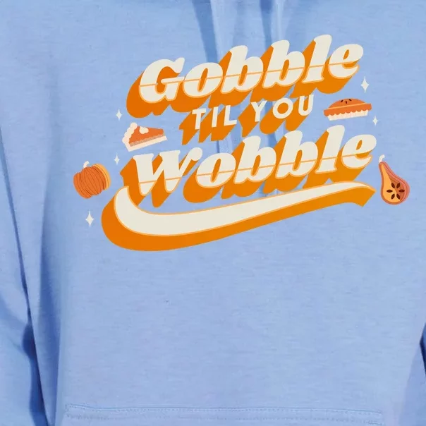 Gobble Til You Wobble Funny Thanksgiving Unisex Surf Hoodie