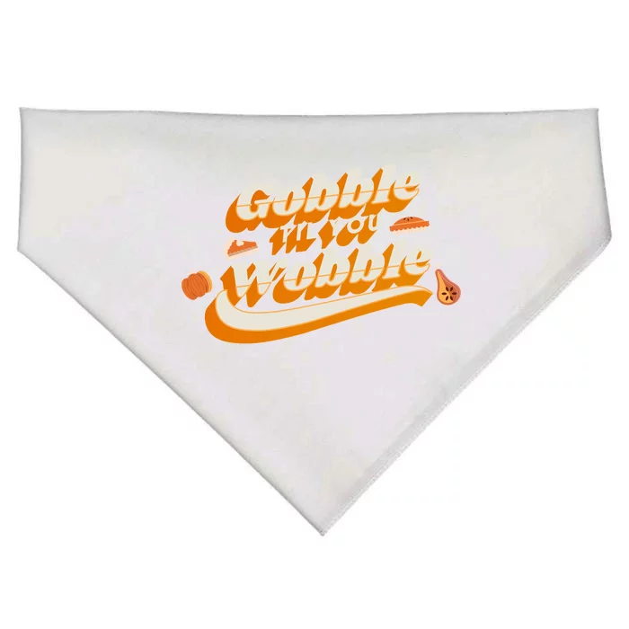 Gobble Til You Wobble Funny Thanksgiving USA-Made Doggie Bandana