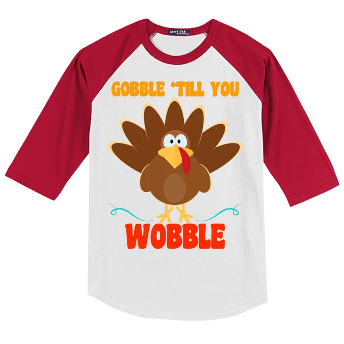 Gobble Till You Wobble Kids Colorblock Raglan Jersey