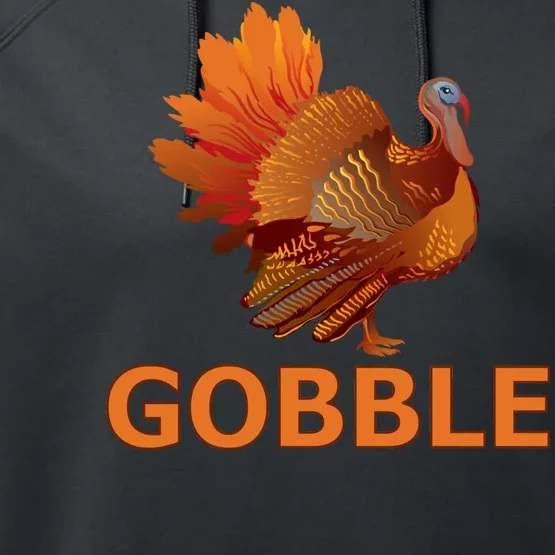 Gobble Turkey Thanksgiving Performance Fleece Hoodie