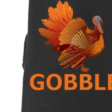 Gobble Turkey Thanksgiving Doggie 3-End Fleece Hoodie