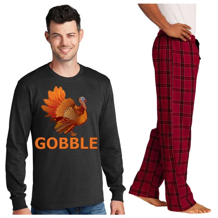 Gobble Turkey Thanksgiving Long Sleeve Pajama Set