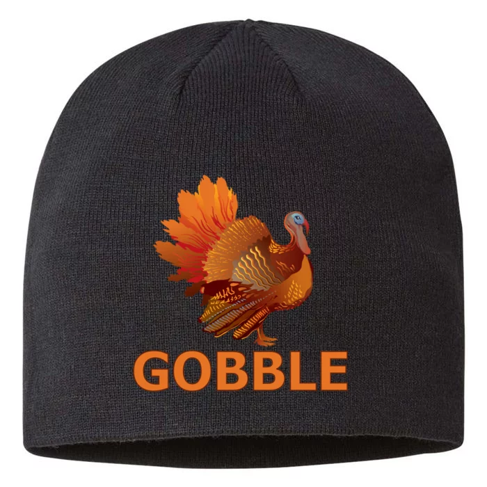 Gobble Turkey Thanksgiving 8 1/2in Sustainable Knit Beanie