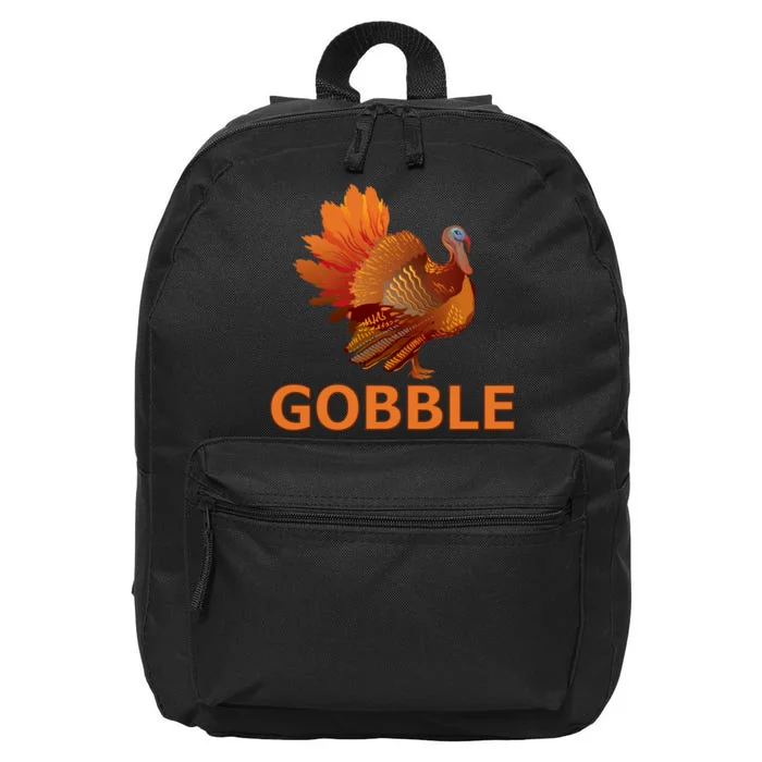 Gobble Turkey Thanksgiving 16 in Basic Backpack