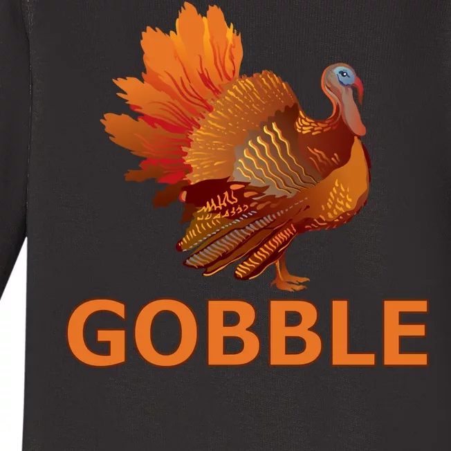 Gobble Turkey Thanksgiving Baby Long Sleeve Bodysuit