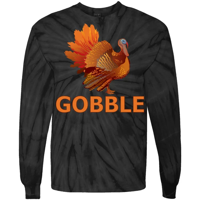 Gobble Turkey Thanksgiving Tie-Dye Long Sleeve Shirt