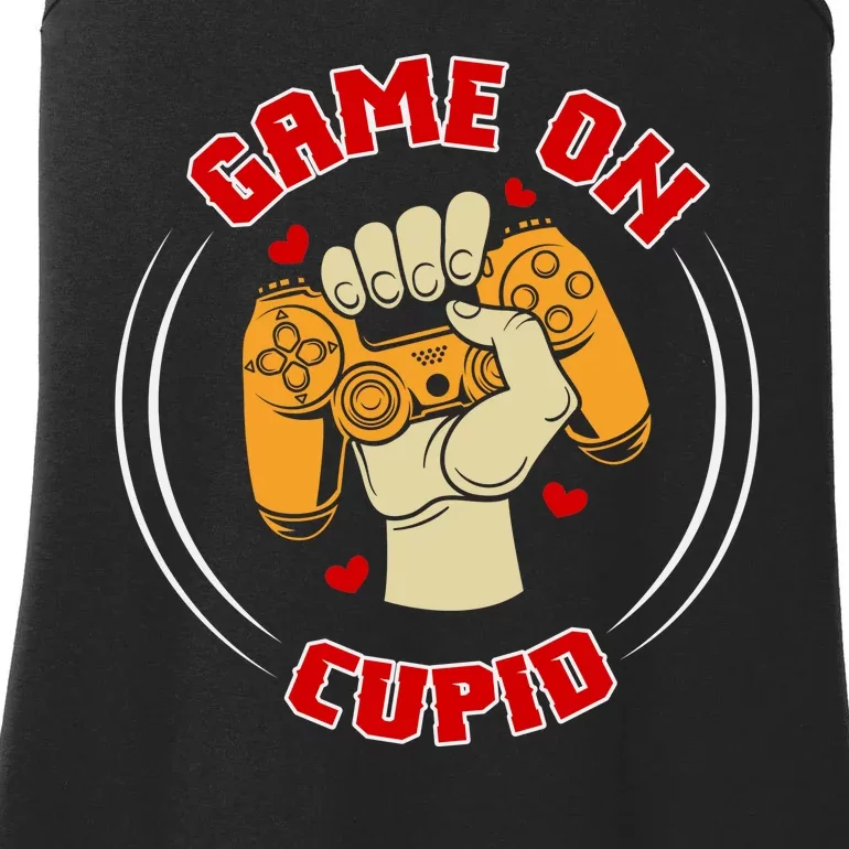 Game On Cupid Video Gaming Valentine Ladies Essential Tank