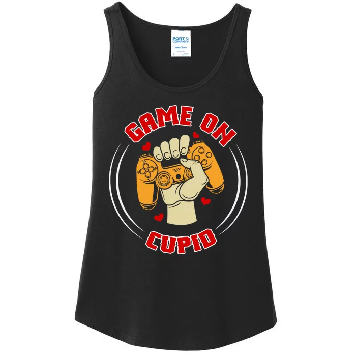 Game On Cupid Video Gaming Valentine Ladies Essential Tank