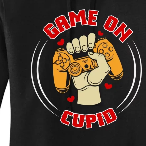 Game On Cupid Video Gaming Valentine Women's Pullover Hoodie