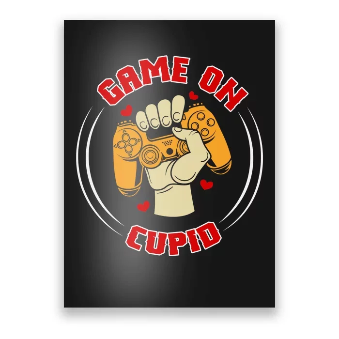 Game On Cupid Video Gaming Valentine Poster