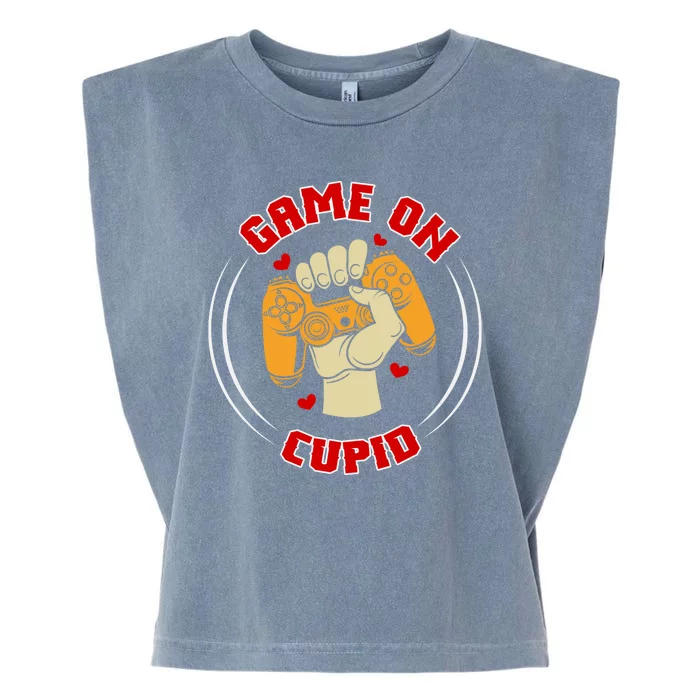 Game On Cupid Video Gaming Valentine Garment-Dyed Women's Muscle Tee