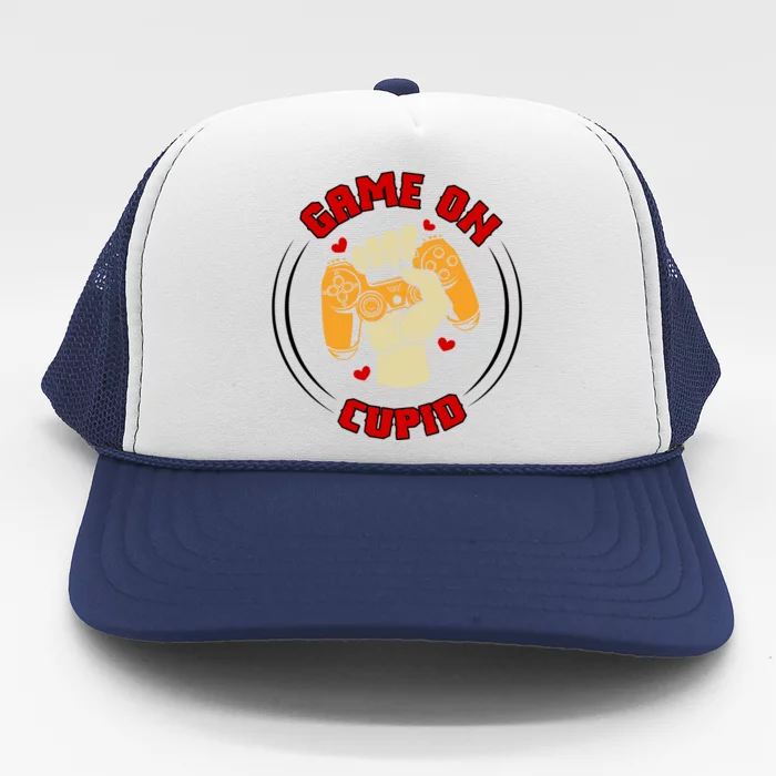 Game On Cupid Video Gaming Valentine Trucker Hat