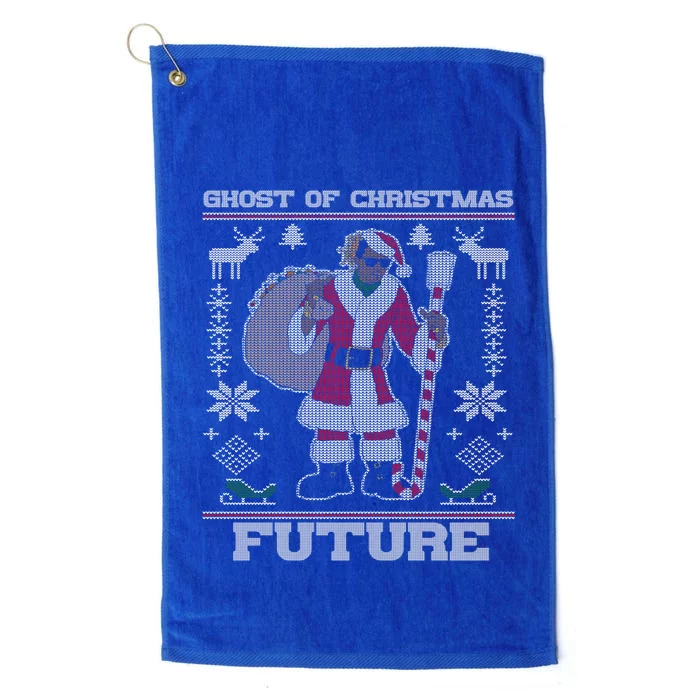 Ghost Of Christmas Future Ugly Christmas Sweater Rap Meaningful Gift Platinum Collection Golf Towel