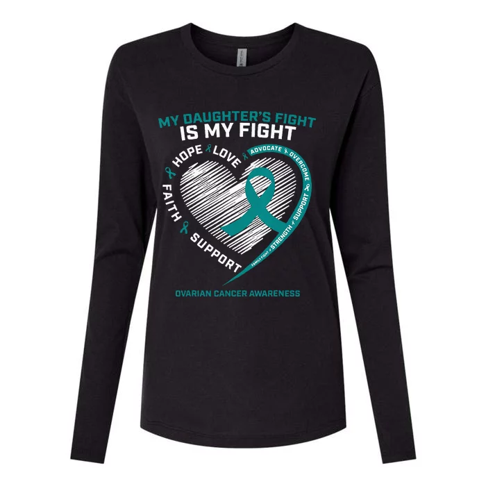 Gifts Ovarian Cancer Awareness Daughter Ovarian Cancer Womens Cotton Relaxed Long Sleeve T-Shirt