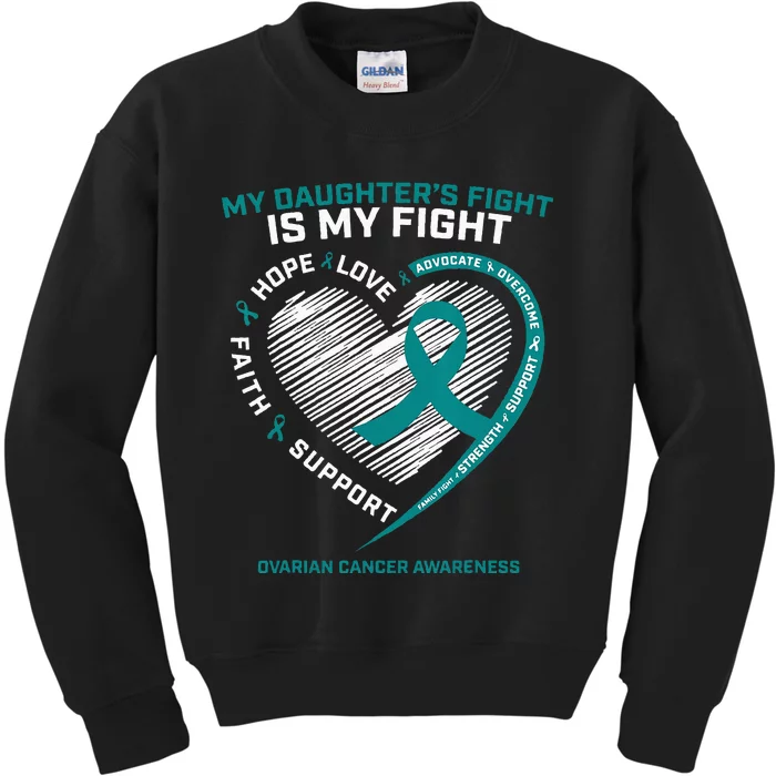 Gifts Ovarian Cancer Awareness Daughter Ovarian Cancer Kids Sweatshirt