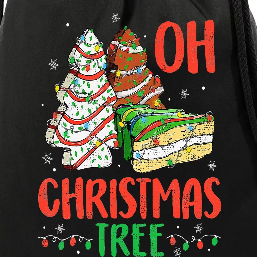 Groovy Oh Christmas Tree Cakes Debbie Becky Jen Cake Lovers Drawstring Bag