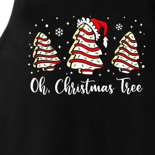 Groovy Oh Christmas Tree Cakes Debbie Becky Jen Cake Lovers Ladies Tri-Blend Wicking Tank