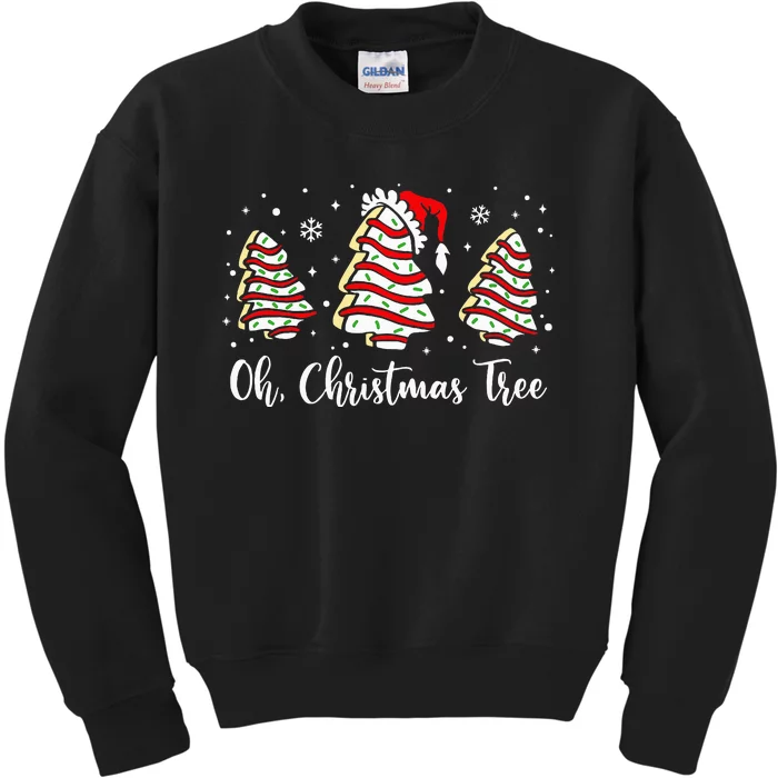 Groovy Oh Christmas Tree Cakes Debbie Becky Jen Cake Lovers Kids Sweatshirt