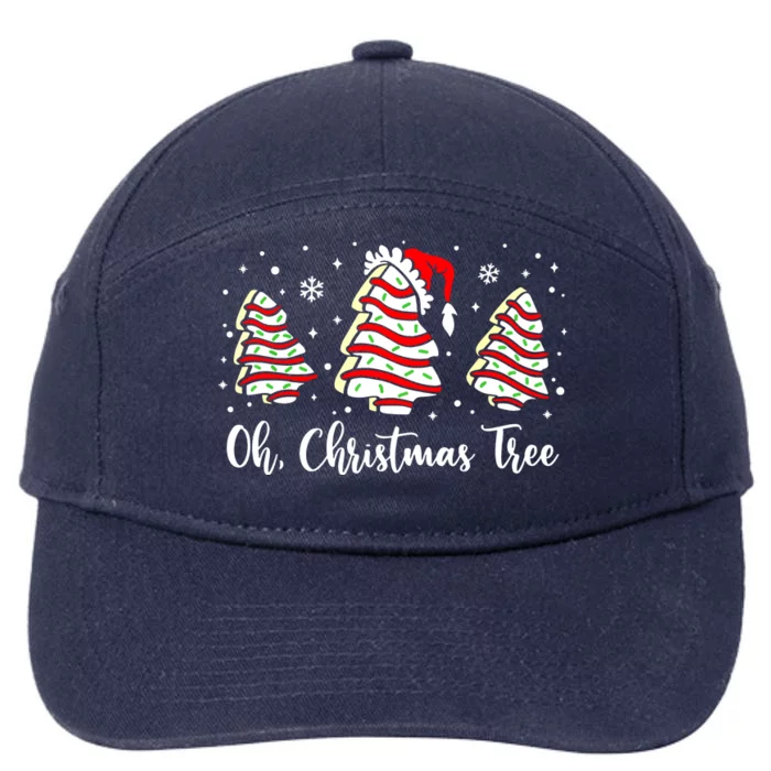 Groovy Oh Christmas Tree Cakes Debbie Becky Jen Cake Lovers Gift For Xmas 7-Panel Snapback Hat