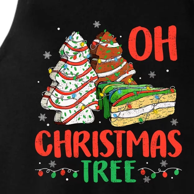 Groovy Oh Christmas Tree Cakes Debbie Becky Jen Cake Lovers Ladies Tri-Blend Wicking Tank