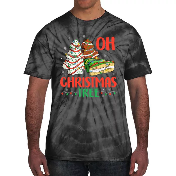 Groovy Oh Christmas Tree Cakes Debbie Becky Jen Cake Lovers Tie-Dye T-Shirt