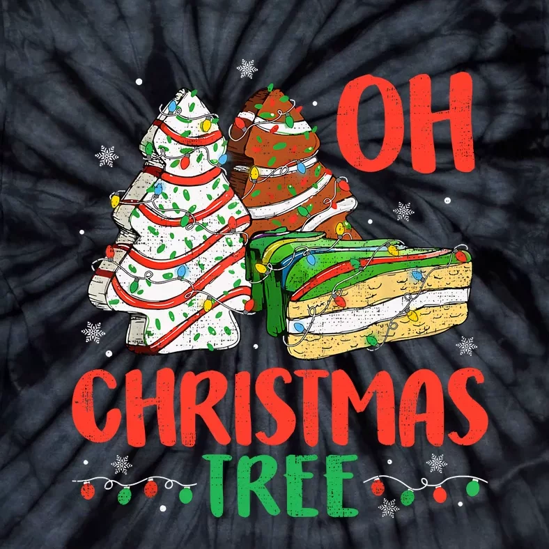 Groovy Oh Christmas Tree Cakes Debbie Becky Jen Cake Lovers Tie-Dye T-Shirt