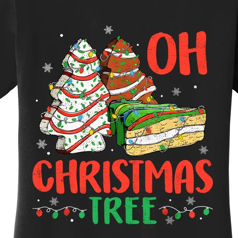 Groovy Oh Christmas Tree Cakes Debbie Becky Jen Cake Lovers Women's T-Shirt