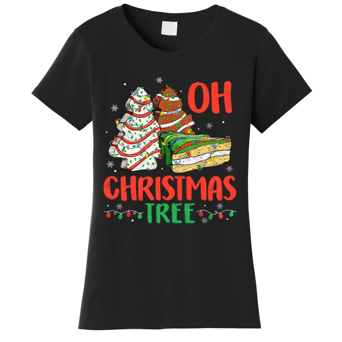 Groovy Oh Christmas Tree Cakes Debbie Becky Jen Cake Lovers Women's T-Shirt