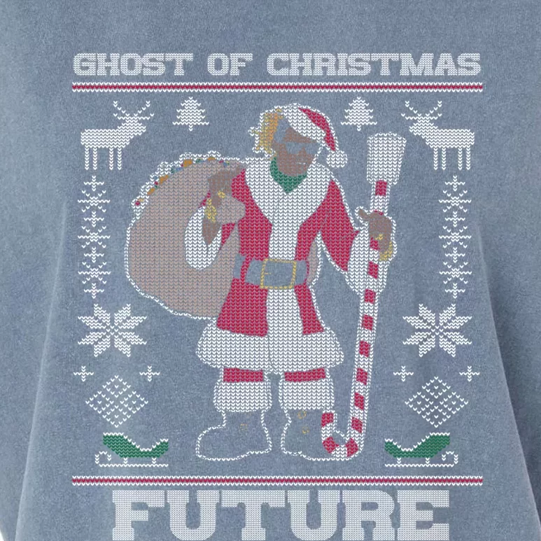 Ghost Of Christmas Future Ugly Christmas Sweater Rap Garment-Dyed Women's Muscle Tee