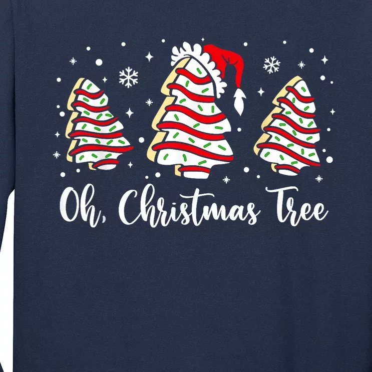 Groovy Oh Christmas Tree Cakes Debbie Becky Jen Cake Lovers Long Sleeve Shirt