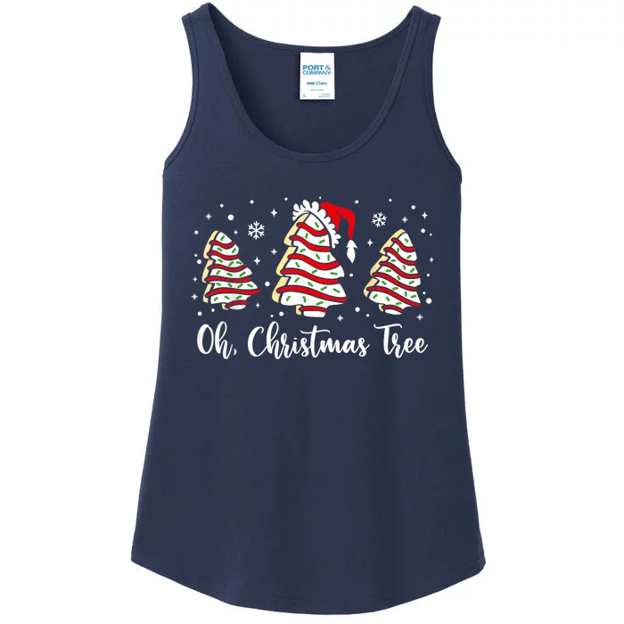 Groovy Oh Christmas Tree Cakes Debbie Becky Jen Cake Lovers Ladies Essential Tank