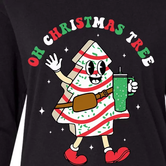 Groovy Oh Christmas Tree Cakes Debbie Becky Jen Cake Lovers Womens Cotton Relaxed Long Sleeve T-Shirt