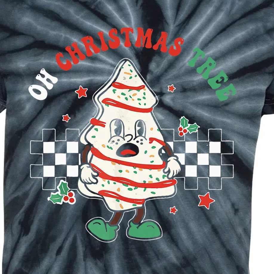 Groovy Oh Christmas Tree Cakes Debbie Becky Jen Kids Tie-Dye T-Shirt