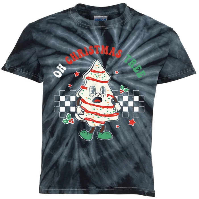 Groovy Oh Christmas Tree Cakes Debbie Becky Jen Kids Tie-Dye T-Shirt