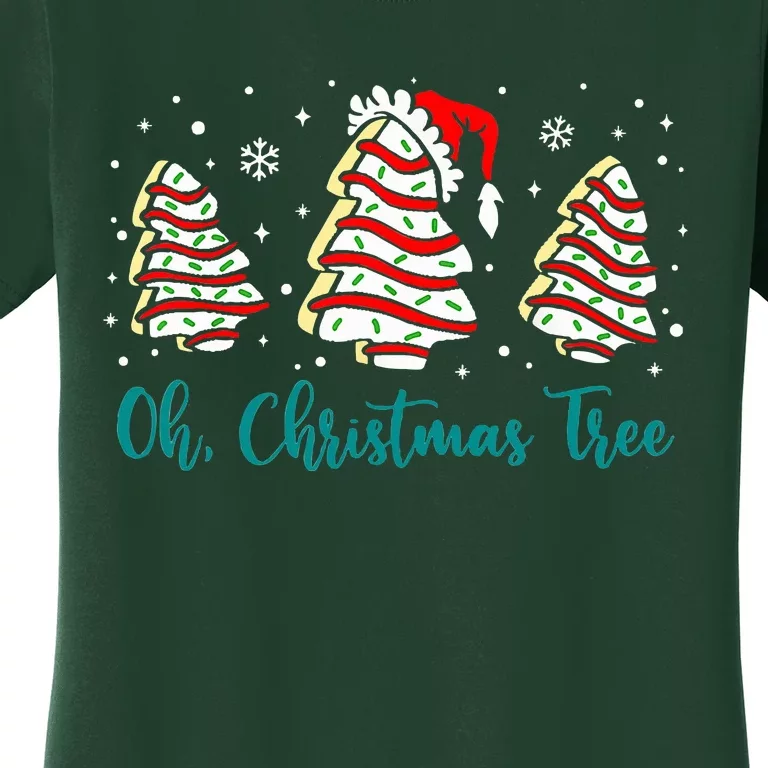 Groovy Oh Christmas Tree Cakes Debbie Becky Jen Cake Lovers Women's T-Shirt