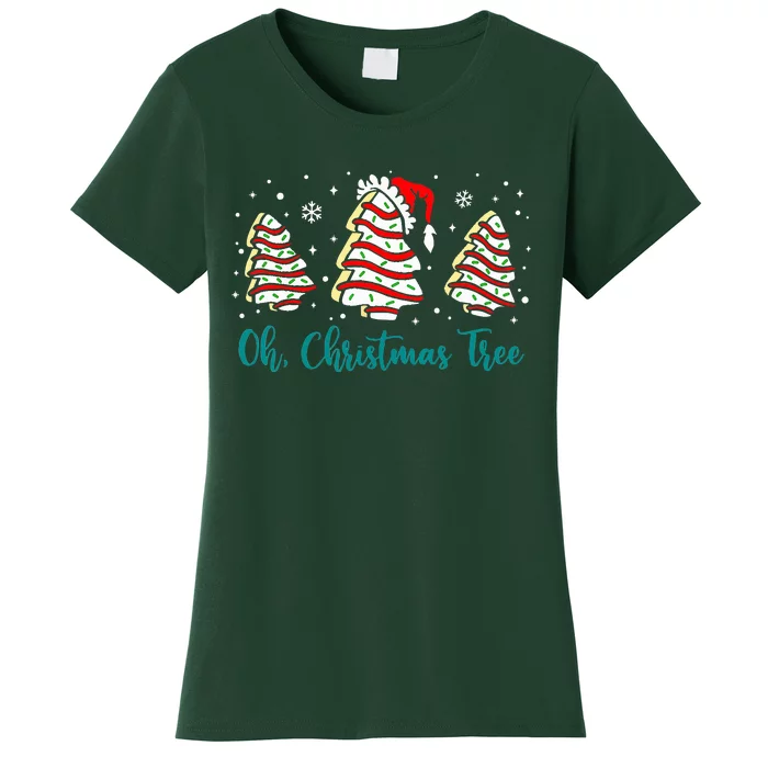 Groovy Oh Christmas Tree Cakes Debbie Becky Jen Cake Lovers Women's T-Shirt