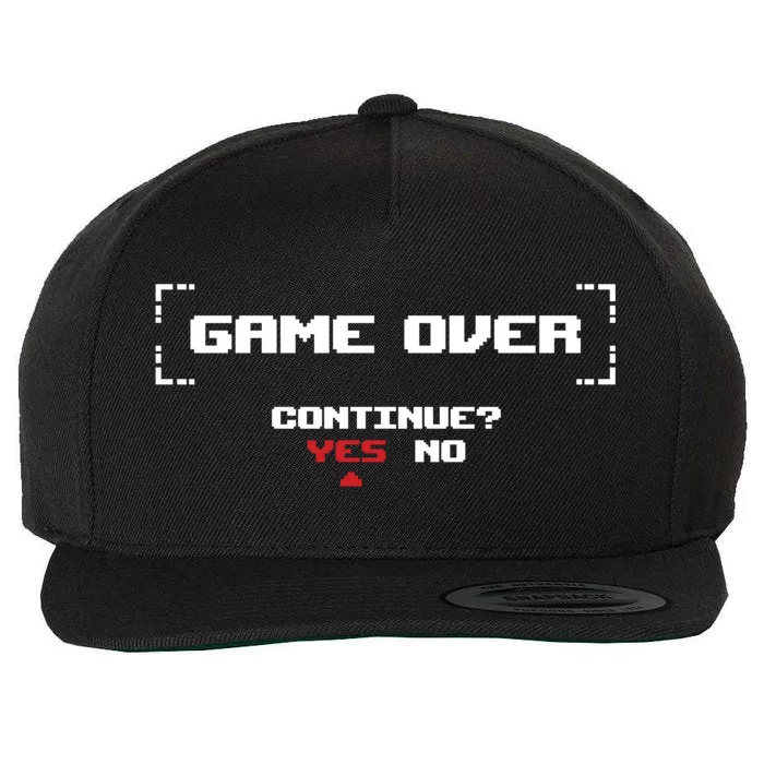 Game Over Continue Retro Gaming Cute Gift Wool Snapback Cap