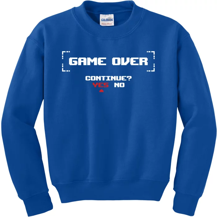 Game Over Continue Retro Gaming Cute Gift Kids Sweatshirt