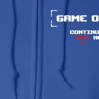 Game Over Continue Retro Gaming Cute Gift Full Zip Hoodie