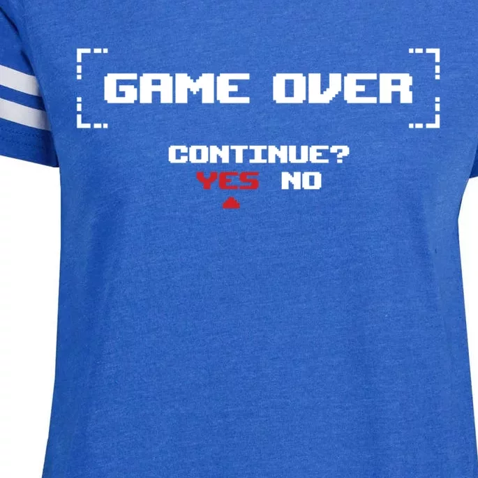 Game Over Continue Retro Gaming Cute Gift Enza Ladies Jersey Football T-Shirt