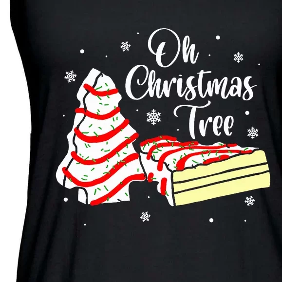 Groovy Oh Christmas Tree Cakes Debbie Becky Ladies Essential Flowy Tank