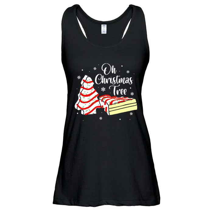 Groovy Oh Christmas Tree Cakes Debbie Becky Ladies Essential Flowy Tank