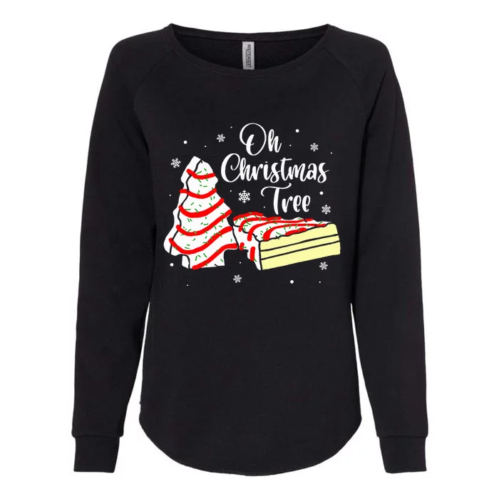 Groovy Oh Christmas Tree Cakes Debbie Becky Womens California Wash Sweatshirt